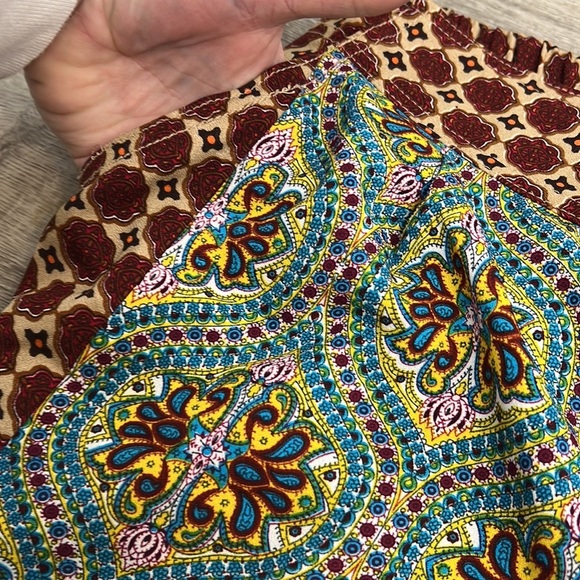 Blue Epic Bohemian Artsy Hippie Coastal Flowy Pocket Pants Yoga Joggers - Picture 11 of 13